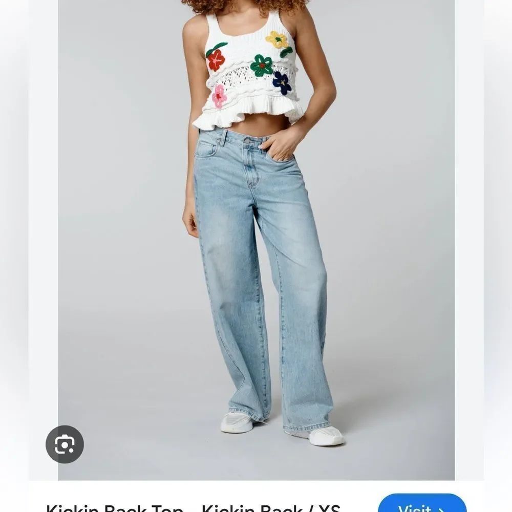 Blank NYC Kickin’ Back Floral Crochet Tank Top